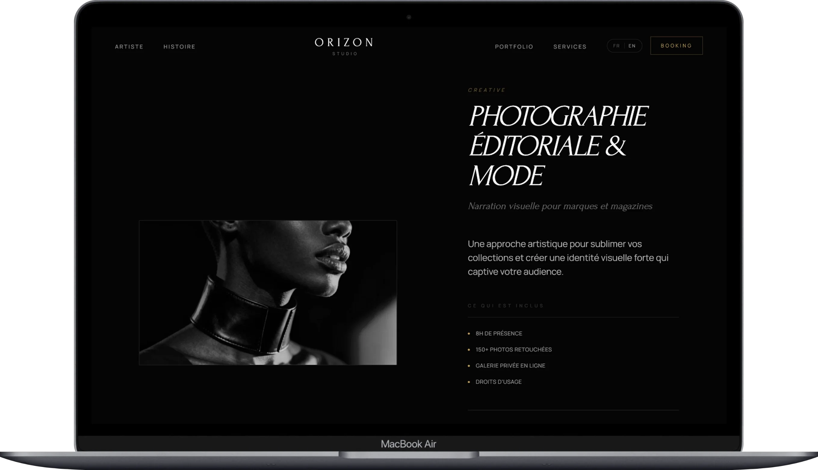 Portfolio premium pour photographe - Orizon Studio